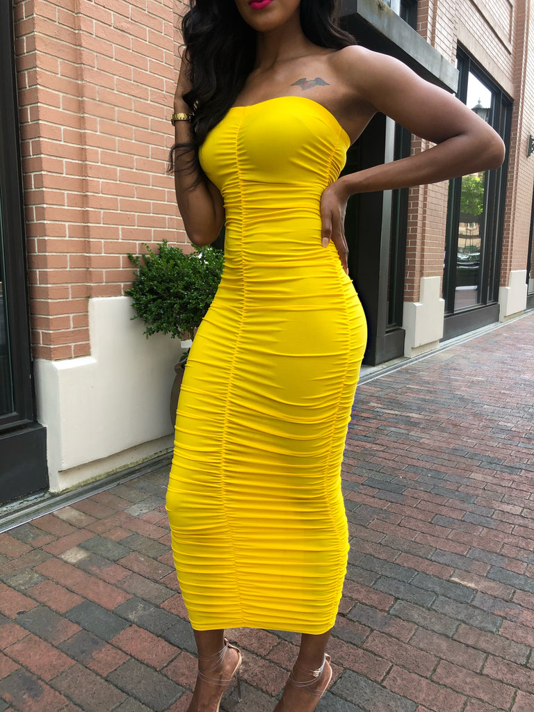 Canary Curves Ruched Dress